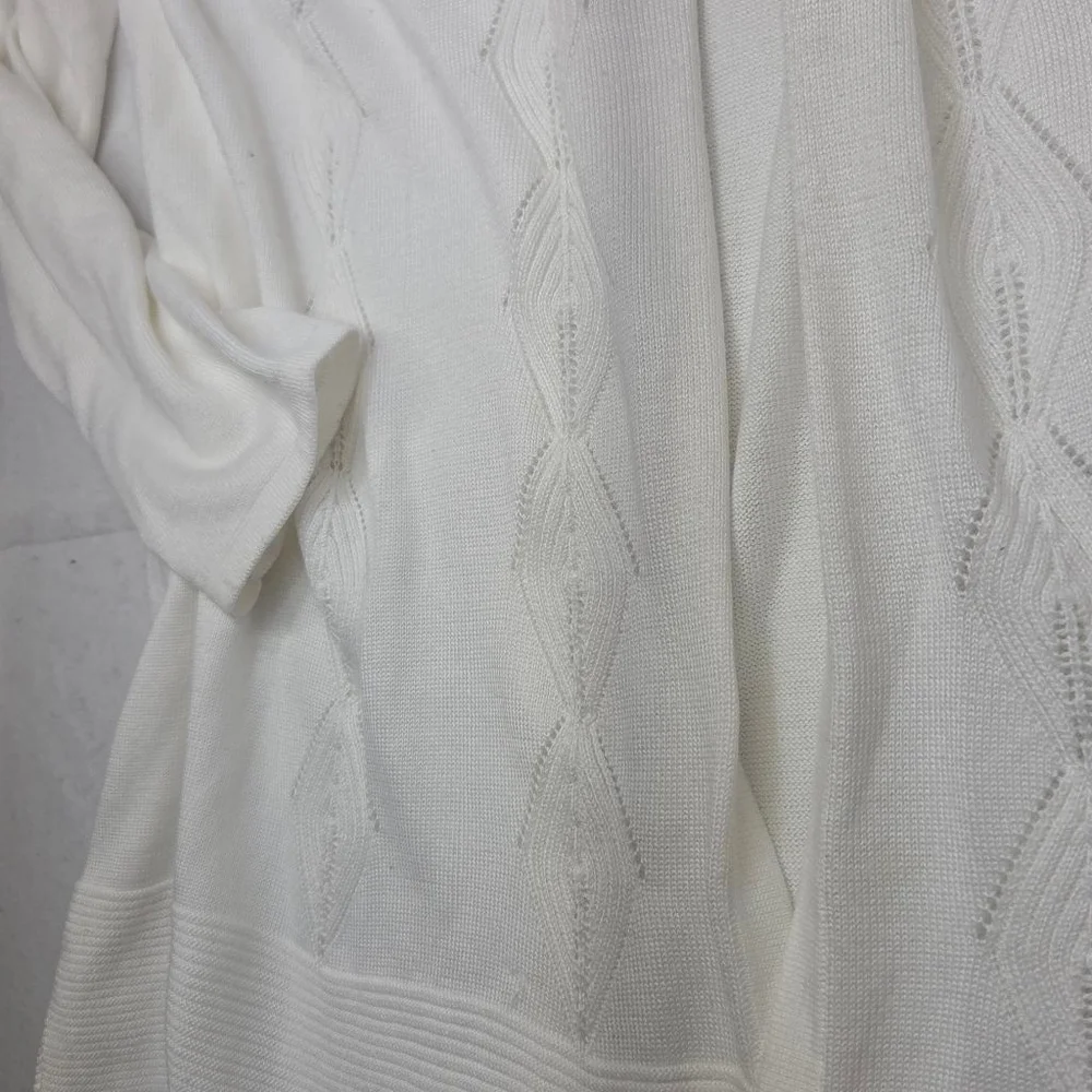 Women's Croft & Barrow White Cardigan Sweater Plus Size 3X - Picture 4 of 8